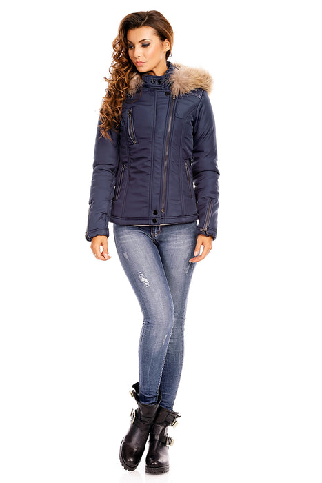 Winter Jacke Tailliert Dunkelblau