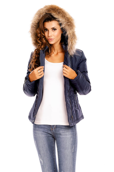 Winter Jacke Tailliert Dunkelblau