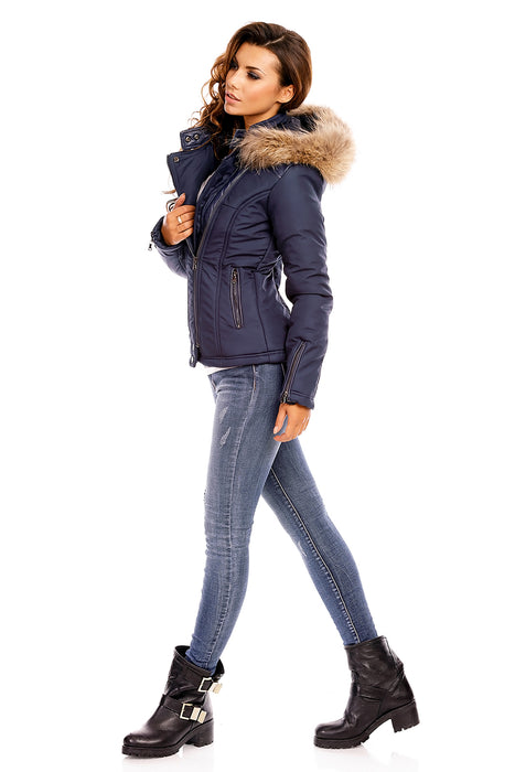 Winter Jacke Tailliert Dunkelblau