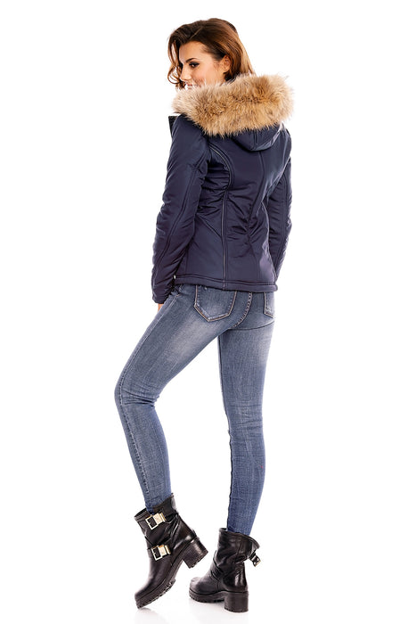 Winter Jacke Tailliert Dunkelblau