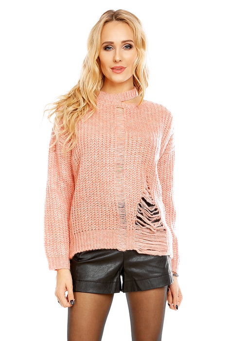 Pullover Rosa mit Rissen